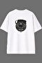 Cancer Zodiac Sign Design White Oversize T-Shirt with Back Print