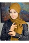 قبعة ربيعية بتفاصيل مشبك حجري مربع الشكل باللون الأسود - 3