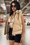 Women's Hooded Cropped Puffer Vest – Water-Repellent Zip and Snap Detail Casual Sports Vest - 3