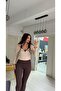 Beige Boat Neck Zippered Stretchy Blouse - 8