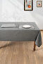 Black Vera Tablecloth + 6-Piece American Service Set - Crochet Edged Tablecloth 150X220 cm