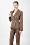 Shawl Collar Double-Breasted Model Jacket - Brown - 1182100
