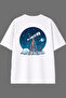Steteskop Design Back Printed White Oversize T-Shirt
