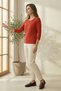 Women's Plus Size Lycra Crew Neck Three Quarter Sleeve (4 Seasonal) Mom T-Shirt Combed Cotton Blouse - 5