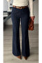 Navy blue Flared fabric trousers - 2