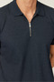 Men's Zippered Polo Neck T-Shirt - 8