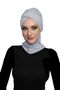 Kardelen Scarf Lined Light Gray Ready-made Hijab Hijab Pool and Outdoor Bonnet - 4