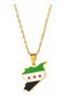 Syria Flag Pendant Stainless Steel Car Pendant Durable Stylish Pendant for Men and Women Gold Color