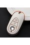 Mercedes-Benz Compatible C, E, S Class, C200, C300, W206, W223, S400, S450, S480, S500, Gold Edge Tpu Key Case Cover (White)