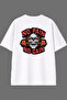 No Pain No 1 Design White Oversize T-Shirt with Back Print