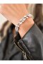 Geometric Drop Flower Model Silver Color Bracelet - 3