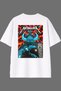 Monster Metallica Design Back Printed White Oversize T-Shirt