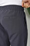 Men's Regular Fit Elastic Waist Lace-Up Jogger Black Trousers Relaxed Fit Side Pockets - 3