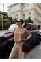 Women's Beige Ayrobin Fabric Sleeveless Blouse and Wide Leg Pants Set - 2