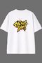 Fck This Day Design White Oversize T-Shirt with Back Print