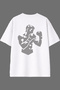 Gray Boxer Design Back Printed White Oversize T-Shirt