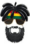 نظارة حفلات بشعيرات بوب مارلي مع شعر مستعار من Rasta Beard مقاس 27x18 سم - 3