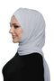 Takmatik Plain Light Gray Ready-To-Wear Turban Hijab with Shawl, Suitable for Medical Use, Prayer Cover - 5