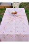 مفرش طاولة وردي مطرز بالزهور لـ 8 أشخاص - 2