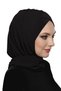 Takmatik Plain Black Ready-To-Wear Turban Hijab with Shawl, Suitable for Medical Use, Prayer Cover - 9