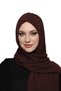 Shawl with Takmatik Stone Coffee-Colored Instant Turban Hijab Medical Grade Suitable for Prayer Covering