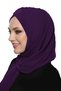 Takmatik Plain Purple Ready-To-Wear Turban Hijab with Shawl, Medical Use Suitable Prayer Cover - 4