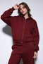 Burgundy Hooded Sweatshirt Women's Tracksuit Set - 6