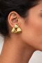 Delta Vintage Yellow Steel Triangle Nail Earrings Retro Fluted Design