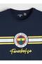 Navy Blue Fenerbahçe Printed Combed Cotton Men's Pajama Set (S6) - 3
