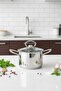 Steel Mini Deep Pot 14X8 cm - with Glass Lid - Stainless