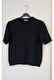 Short Sleeve Crew Neck Lycra Knitwear Blouse - 2