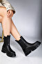 Daily Black Women's Waterproof Boots & Booties with Side Elastic and Thick Soles - 3