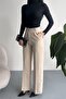 Women's Palazzo Trousers Oversize Original Cut - High Waist Wide Leg Office and Casual Chic - 2