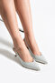 Aurelia Women's Silver Pointed Toe Slingback 6 cm Thin Heel Shiny Glitter Evening Dress Shoes - 3