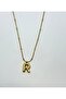 Women's - Minimal Chain Necklace with Gold Color Letter Figures - 2