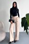 Women's Palazzo Trousers Oversize Original Cut - High Waist Wide Leg Office and Casual Chic - 5