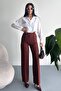 Women's Palazzo Trousers Oversize Original Cut - High Waist Wide Leg Office and Casual Chic - 4