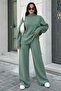 mock neck knit set