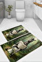 Giraffe Patterned Digital Printed Colorful Double Bath Mat (40/60cm -60X100Cm)