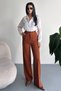 Women's Palazzo Trousers Oversize Original Cut - High Waist Wide Leg Office and Casual Chic - 3