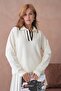 Women's Polo Collar Half Placket Casual Sweater // V8565 - 3