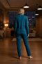 Women's Long Sleeve Buttoned Pajama Set Dark Turquoise %100 Cotton - 5