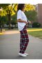Men's and Women's (Unisex) Plaid Patterned Checkered Fleece Trousers, Suitable for Couples and as a Gift, Oversized Size