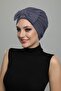 Dark Gray Ready-To-Wear Turban Hijab with Bow, Suitable for Medical Use - 2