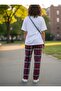 Men's and Women's (Unisex) Plaid Patterned Checkered Fleece Trousers, Suitable for Couples and as a Gift, Oversized Size - 4