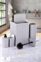 4 Piece Bathroom Set Includes Trash Can, Toilet Brush, Soap Dispenser, and Toothbrush Holder - 3