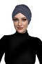 Three-Striped Dark Gray Ready-Made Turban Hijab Pool Cap Suitable for Medical Use - 5