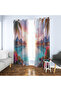 Maldives Coast Sea Patterned 3D Digital Printed 2 Wing Background Curtain Living Room Hall Background Curtain - 2