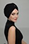 Ripped Lined Embroidered Black Rose Motif Ready-made Hijab Hijab Evening Dress Bonnet - 8