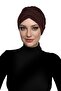 Three-Stripes Brown Instant Turban Hijab Pool Cap Suitable for Medical Use